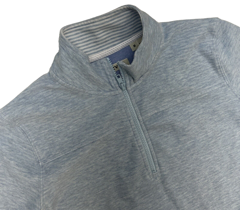Orvis 1/4 Zip One Pocket Long Sleeve Sweatshirt Pullover Men M Blue